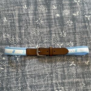 Janie and Jack Toddler Belt Pastel & Leather Easter, Spring w/ Bunny Rabbits 🐇